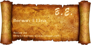 Berman Elina névjegykártya